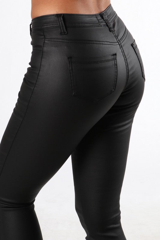 New Soft Stretch PU Leather Pants Women's High Waist Tight