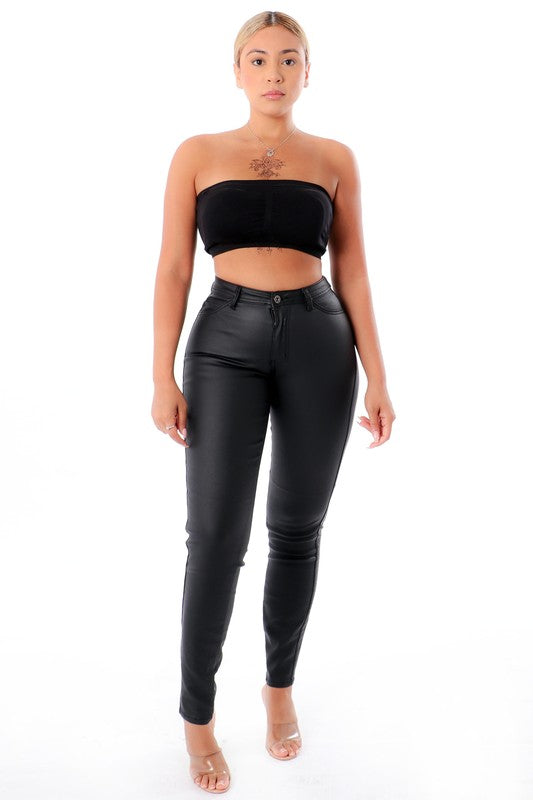The ultimate Faux Leather Pants w/ Extra stretch & Gap-proof waistband - Lilah Style