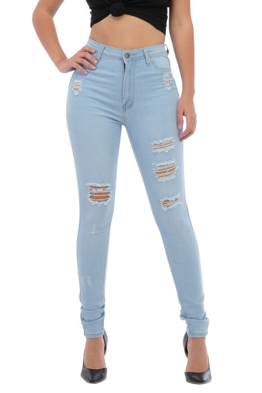 Riley's High Waist Ripped Skinnies - Lilah Style