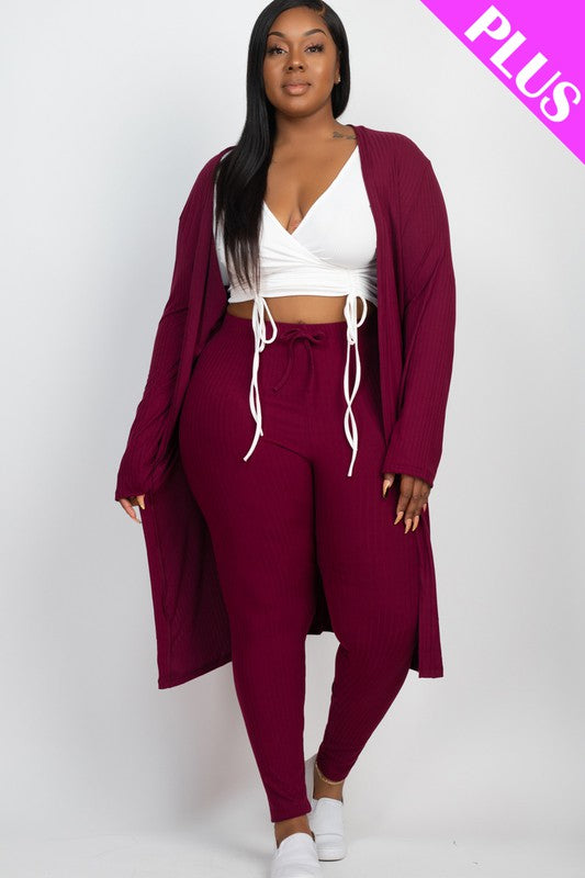 Rae's Ribbed Cardigan Set ****PLUS SIZE AVAILABLE**** - Lilah Style