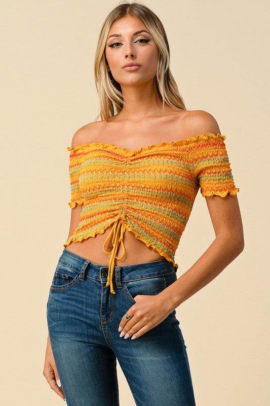 Selena's Off Shoulder Ruched Top - Lilah Style